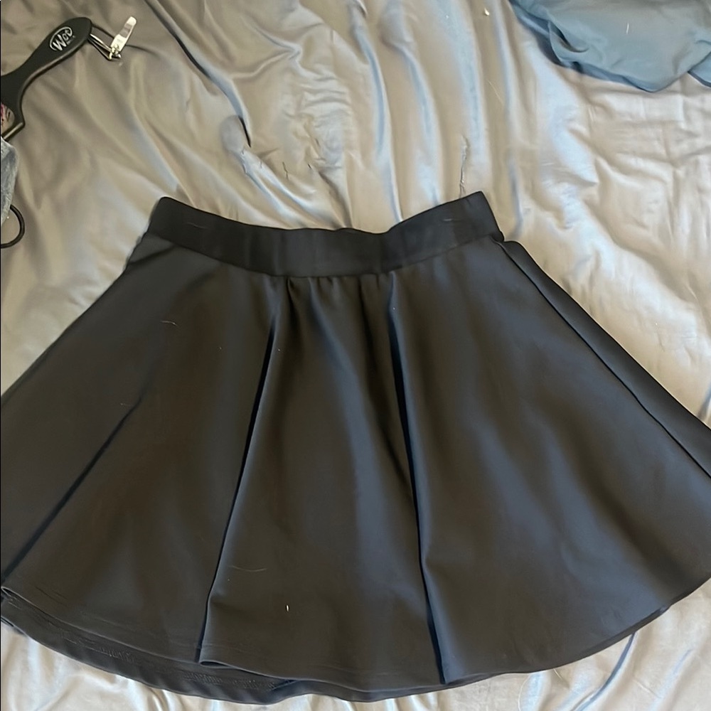 Spirit Black Mini Skater Skirt Pleated Casual